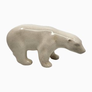 Orso polare Art Déco in ceramica di LV Ceram, anni '30