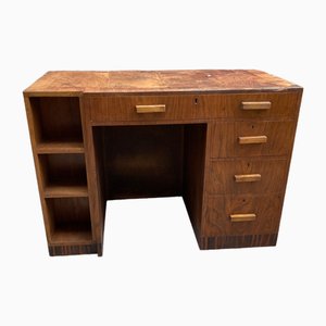 Art Deco 5-Drawer Desk with Cubby Holes