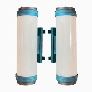 Large Cylindrical Wall Lamps, the Netherlands, 1960s, Set of 2