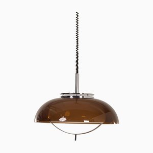 Acrylic Glass Pendant Lamp with Pull Handle from Dijkstra, 1970s