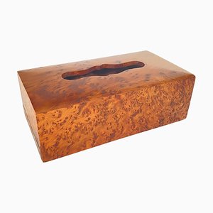 Paper Tissue Box in Burl Wood, France, 1970s