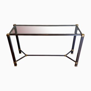 Lacquered Aluminum and Gilt Metal Console Table by Pierre Vandel, 1970s