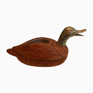 Contenitore Duck in ceramica e ottone, anni '70