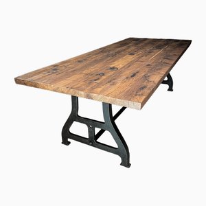 Industrial Dining Table in Rustic Oak