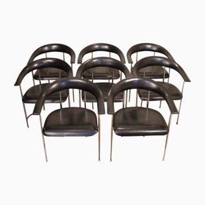 Italian Phase P40 Armchairs by Giancarlo Vegni & Gianfranco Gualtierotti for Fasem, Set of 8