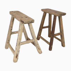 Set of Vintage Wooden Stools