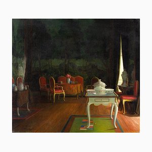 Christian Tilemann-Petersen, The Tapestry Room at Svanholm Manor, 1920s, Oil Painting