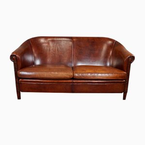 Vintage Brown Sheep Leather Sofa