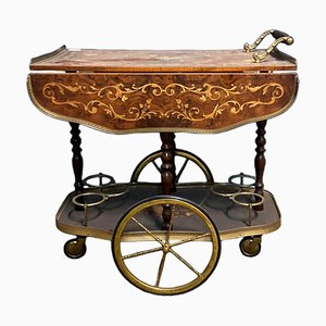 Italian Marquetry Serving Trolley