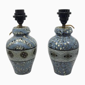 Vintage Keramik Lampen von Jean Gerbino, 2er Set