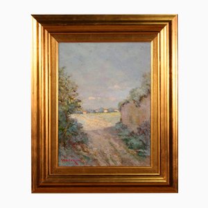 Verderone, Landscape, 1980, Oil on Panel, Framed