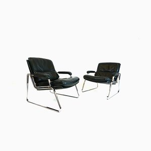 Drabert Leather Lounge Chair by Gerd Lange, 1970s, Set of 2