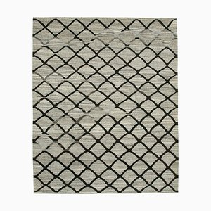 Grey Handmade Turkish Wool Flatwave Kilim Rug, 2010s