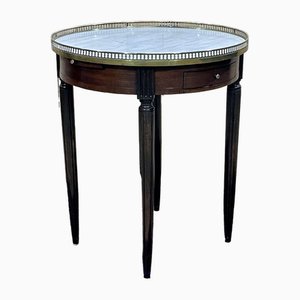 Louis XVI Style Mahogany Bottle Table with a Marble Top, 1950s