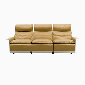 Drei-Sitzer Sofa aus Leder von Dieter Rams für Vitsoe, 1970er