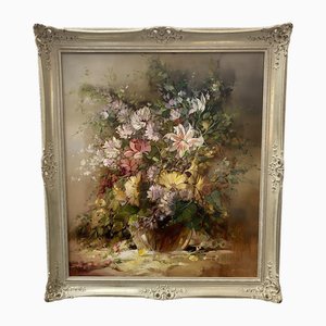 Hans Rohac, Bodegón de flores, óleo sobre lienzo, años 50