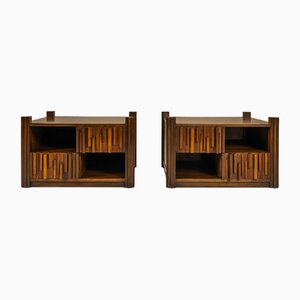 Nightstands in Walnut in the style of Luciano Frigerio by Luciano Frigerio, Italy, 1970s, Set of 2