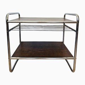 Bauhaus Tubular Chrome Side Table, 1950s