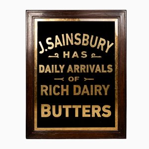 20. Jh. J Sainsbury Dairy Produce Werbeschild, 1950er