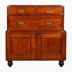 19th Century Victorian Mahogany & Brass Campaign Dresser, 1860s