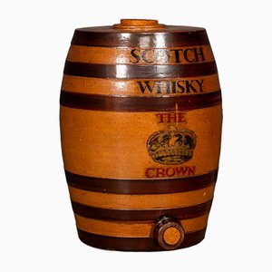 Barril de whisky escocés victoriano de gres, década de 1850
