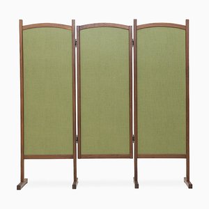 Vintage Wooden and Fabric Screen, 1960s