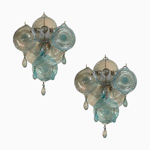 Murano Glass Disc Sconces, 1960s, Set of 2