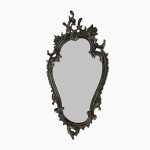 Vintage Mirror in German Silver Decorated with Flowers and Chiseled Arabesques, 1940s