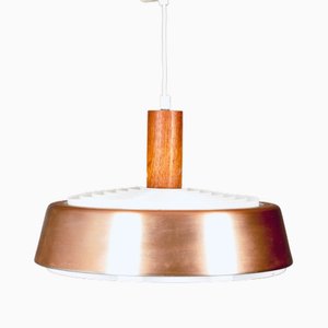 Swedish Copper and Teak Lamp, 1960s