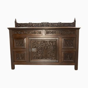 French Oak & Wrought Iron Buffet, 1920s