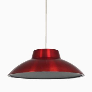 Red Metal Hanging Lamp from Lyfa, Denmark, 1960s