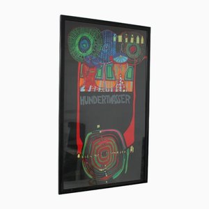 Hundertwasser, World Tour, Litografia, anni '70, Con cornice