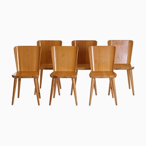 Schwedische Kiefernholz Stühle von Göran Malmvall, 1960er, 6er Set
