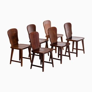 Swedish Pine Chairs, 1940s, Set of 6