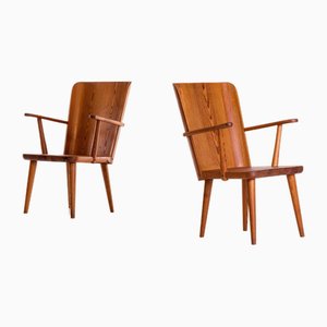 Swedish Pine Chairs by Göran Malmvall, 1950s, Set of 2