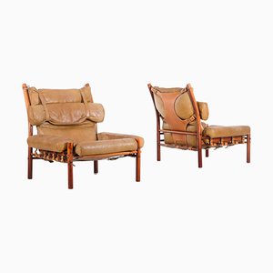 Set of Inca Easy Chairs by Arne Norell, 1970s