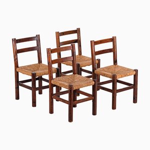 Vintage Stühle aus Kiefernholz, 1960er, 4er Set