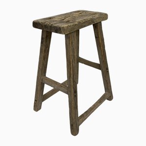 Rustikaler Vintage Holzhocker