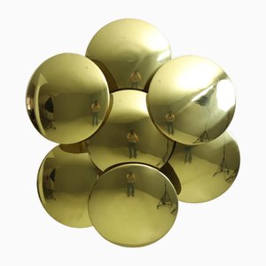 Large Brass Ceiling Lamps by Goffredo Reggiani, 1980s