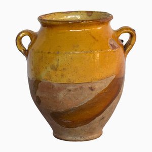French Glazed Pottery Confit Pot, 1800s