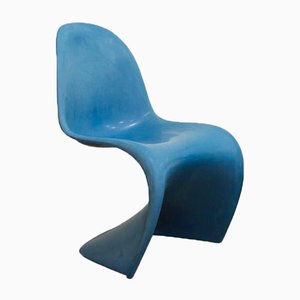 Sedia impilabile blu di Verner Panton per Herman Miller, anni '70
