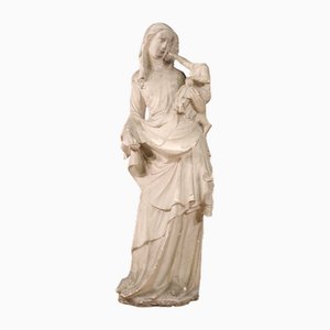 Vierge à l'Enfant, 20ème Siècle, Grande Sculpture en Plâtre