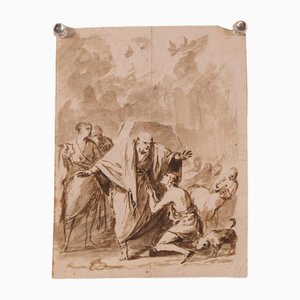 Sketch of a Biblical Scene, 18th Century, Ink on Paper