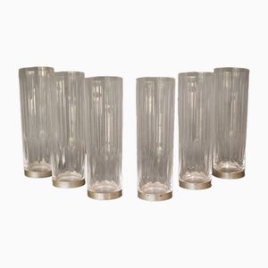 Mid-Century Glasses with Silver Bases, 1960s, Set of 6