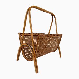 Vintage Magazine Rack in Wicker, Bamboo, Rattan and Cane, Italy, 1960s