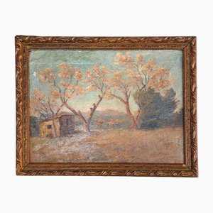 Renouillard, Landscape with Almond Trees, 1923, Oil on Canvas, Framed