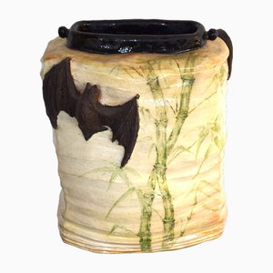 Japanese Vase with Bats by René Larrouy, 1992