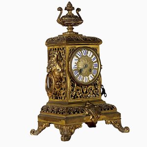 Half Xix Century Gilded Bronze Eclectic Table Clock