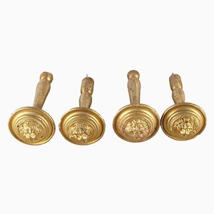 Porta tende in legno dorato, inizio XX secolo, set di 4