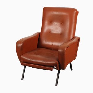 Fauteuil Vintage en Mousse, Tapisserie d'Ameublement, Similicuir et Métal, 1970s